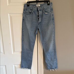 AGOLDE Riley Crop Light Blue Denim Jeans